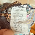 Black Bead  Black Flower Pattern Shug Bolero Top Tie Front Bell Sleeves Size M Photo 4