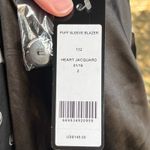 Bebe Women's Black And White Heart Jacquard Puff Sleeve Blazer Size 2. NEW Photo 6