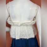 ZARA  White Fringe Crop Top Size Medium. E52 Photo 7