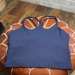 Fabletics Principle Cropped Tank with Built In Bra Blue Photo 2
