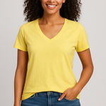 Talbots  The Tee Women’s M Butter Yellow Beach Coastal Preppy Minimalist Pima Photo 0