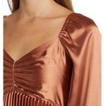 ZOE AND CLAIRE Long Sleeve Pleated Midi Dress in Sienna Size M Photo 4