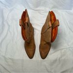 Frye vintage tan western cowboy pull on pointed toe boots women’s shoe size 7.5 Photo 1