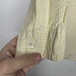 L.L.Bean  Women’s Shirt Size Small Yellow Button Front Seersucker Cotton Top Photo 2