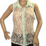 Grass Collection  Sheer Lace Sleeveless Top Jrs L Photo 0