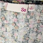 SO  floral square neck line bodysuit button up ribbed Photo 2