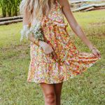 Peach Love California Boutique Floral Mini Dress Photo 0