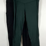 Aerie Lot Of 2 Leggings Green & Black Hugger Legging Womens Sz S Photo 0