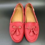 Coach Tassel Loafers Pinkish Red Pebbled Leather Women’s Loafers Size 7.5B Photo 1