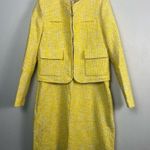 Carven Two Piece Yellow Tweed set size FR 40 /USA 8 zip up jacket and dress Photo 0
