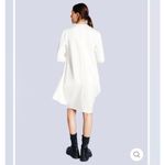 Marie Saint Pierre Ashes Dress Size 4 Asymmetrical Fine Scuba Mini Dress Pockets White Photo 1