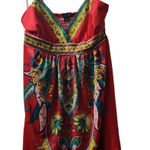 Twenty One Dress Red Paisley Print Sleeveless Mini Smocked‎ Casual S Photo 0
