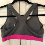 Nike Grey and Pink Women's Pro Classic Padded Graphic Sports Bra Size M Photo 3