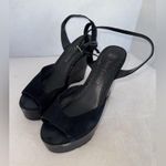 Juicy Couture Juicy Couture Women's Black Suede Wedge Sandals-Size 8.5 Photo 0