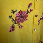 Fig and Flower Yellow Floral Embroidered Blouse Size 1X Photo 7