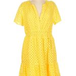 Anthropologie The Somerset Mini Dress Eyelet Edition Yellow Photo 4