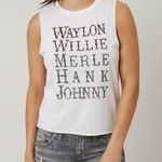 White Crow  Sleeveless Tissue T-Shirt Waylon Willie Merle Johnny Shirt size small Photo 0