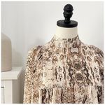 Bardot Snake Print Mock Neck Blouse in Natural Lyst Size XS Photo 10