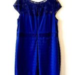 Dress Barn Collection Women’s Size 20 Cobalt Blue Party Dress Lace Pleats Holiday Photo 1