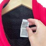 Victoria's Secret Pink  Red Sherpa Lined Mock Neck Sweatshirt Sz L Photo 2