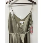 Birdy Grey  Cindy Satin Wrap Maxi Dress Moss Green Size L Photo 2