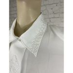 Vintage 90s Yves St Clair Petite Beaded White Blouse Top Button Up 10P 10/M Photo 2