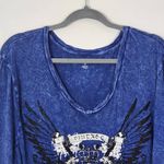 Westbound  Blue Embellished Graphic T-Shirt Size 2X Plus Size Blue Graphic Tee Photo 1