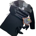 Vintage black velvet classic midi dress Size L Photo 7