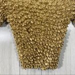 NEW Y2K 80s 90s Trendy One Size Bubble Popcorn Stretch Shirt Gold Photo 5