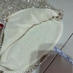 Loft  Shimmery Sequins V Neck Short Sleeve Top Shirt Ivory Size S Party Cocktail Photo 6