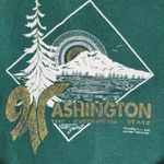 Hanes VTG Washington Evergreen State USA Collar Sweatshirt XL Green Marilyn ‘92 Photo 5