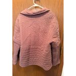 Bernie Bernardo Quilted Puffer Jacket Dusty Rose Button Front Collar Size M Purple Size M Photo 4