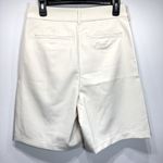 JustFab Cream Pleated Front High Rise Wide Leg Bermuda Culotte Shorts by  Photo 3