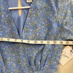 Japna  Light Blue Floral Layered Mini Dress Photo 4