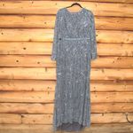 Mac Duggal  5124 Womens Dark Gray Beaded Long Sleeve Evening Gown Photo 4