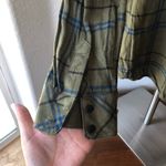 Sanctuary pullover top green blue plaid longline side slit tie front Photo 5