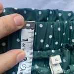 Exlura  Women’s High Waist Green White Polka Dot Pleated Midi Swing Skirt Size XL Photo 8