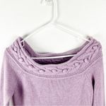 Marciano Lilac Lambs Wool Angora Rabbit Hair Blend Metallic Knit Sweater Medium Photo 3