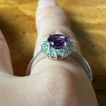Moroccan Amethyst Tsavorite Garnet Sterling Silver Halo Ring Size 10 Purple Photo 1