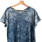 Green Tea Velour Tie Dye Short Sleeve T-Shirt Top Size L Athleisure Blue Photo 5