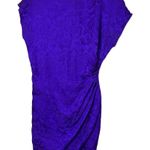Spense Jeremy Purple Vintage Silk Ruched Short Sleeve Midi Dress Womens Size 12 Photo 0