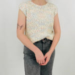 vintage retro chunky knit pastel rainbow undertone tank pearl white size M Pink Size M Photo 2