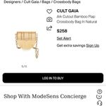 Cult Gaia 
Ark Cutout Bamboo Flap Crossbody Bag In Natural NWT $260 summer purse Photo 7