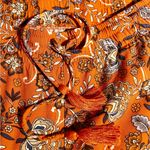 J. JILL Zinnia Orange Floral Tie Waist Boho Wide Leg Shorts Women’s Small💛 Photo 3