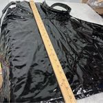 Hot Topic  Shiny Black faux leather Pinafore skirt w/pockets adjustable straps xs Photo 11