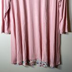 Kori America Light Pink Floral Hem Long Sleeve Tunic Top Size S Photo 2