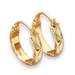 Polished Metal Texture Gold Hoop Earrings for Women Photo 0