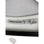 Susan Graver  Womens Large White Cotton & Spandex Top With Crochet Lace Detail Photo 3