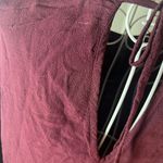 Raquel Allegra Women's 0 Burgundy Long Sleeve Blouse High Gathered Neck Fray Hem Red Photo 2