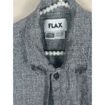 Flax  Linen Button Up Top Size Medium Gray Button Up Oversized Lagenlook Shirt Photo 5